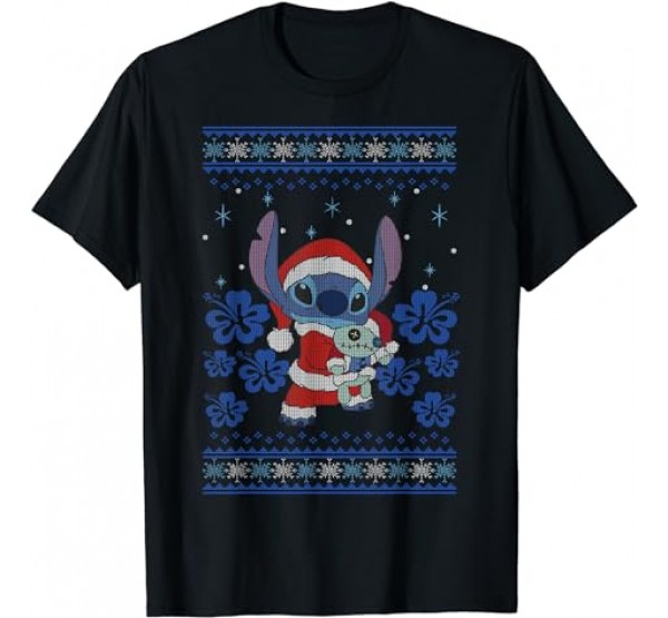 Disney Lilo Stitch Christmas Stitch Sweater Style T-Shirt Disney Lilo Stitch Christmas Stitch Sweater Style T-Shirt